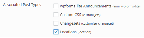 Associated Post Types: Locations