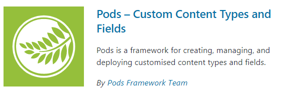 Pods - Custom Content Types and Fields